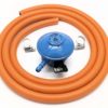 Cavagna 20Mm 28Mbar Butane Gas Regulator & 2 M Hose & 2 Hose Clips 5 Y Warranty