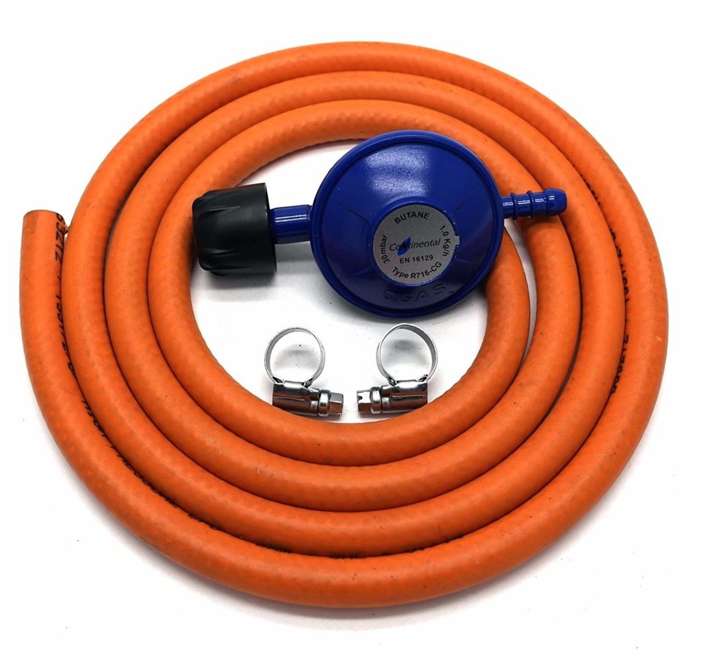 Campingaz Type 30Mbar Gas Regulator With 2M Hose + 2 Clips Fits 907 904