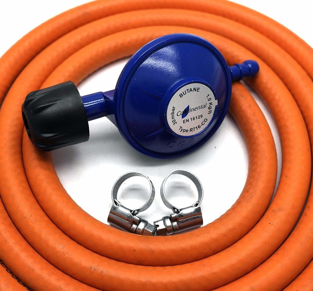 Campingaz Type 30Mbar Gas Regulator With 2M Hose + 2 Clips Fits 907 904