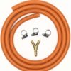 3 Way Y Connector Splitter Kit With 2Mt 8Mm I/D Gas Hose & 3 Clips - Image 4