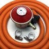 Patio Gas Regulator 27Mm Clip On With 2M Hose + 2 Clips Fits Calor / Flogas