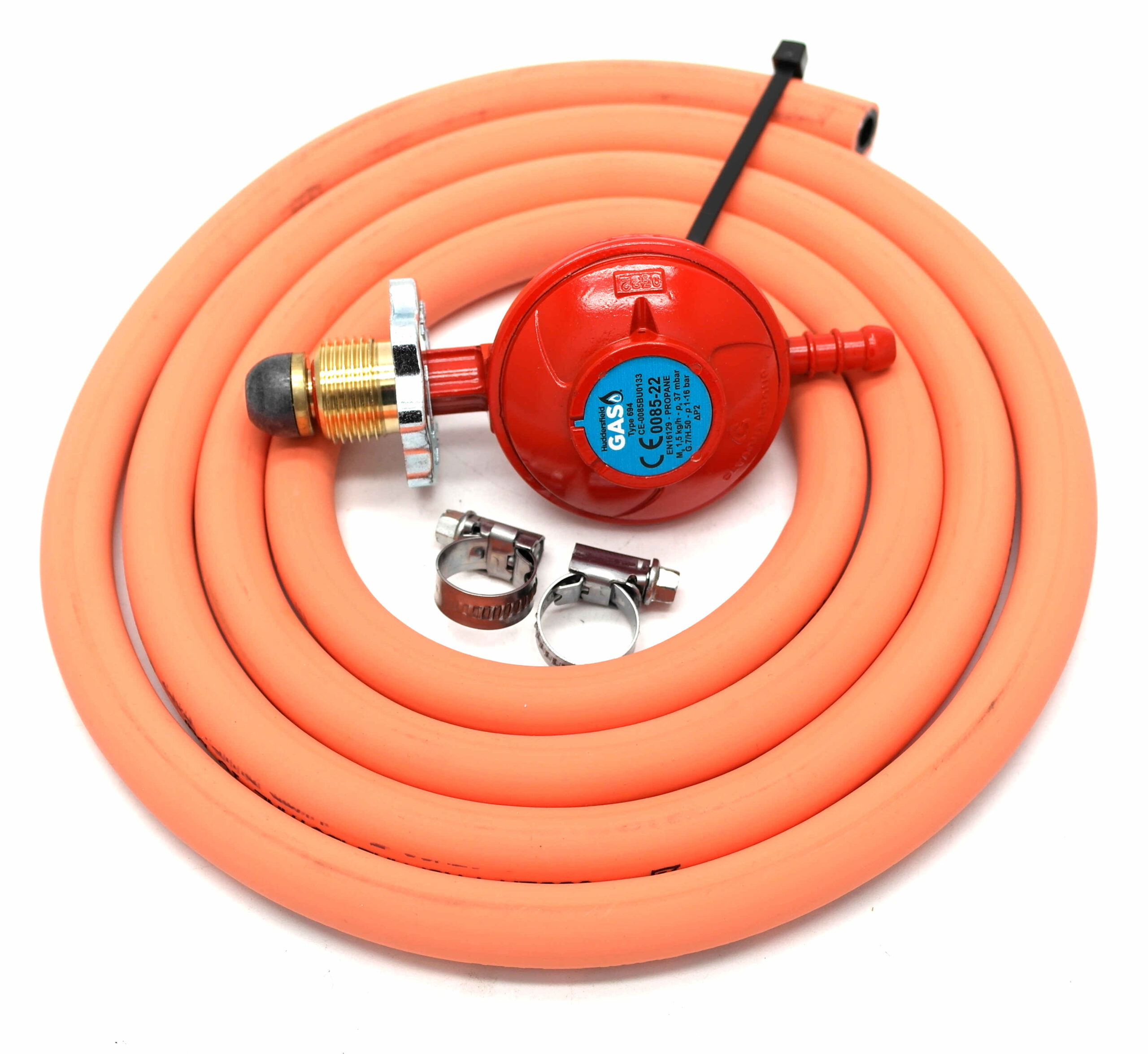 Hg Hand Wheel Propane Regulator 2M Hose Kit Fits Red Calor Gas & Flogas Cylinder