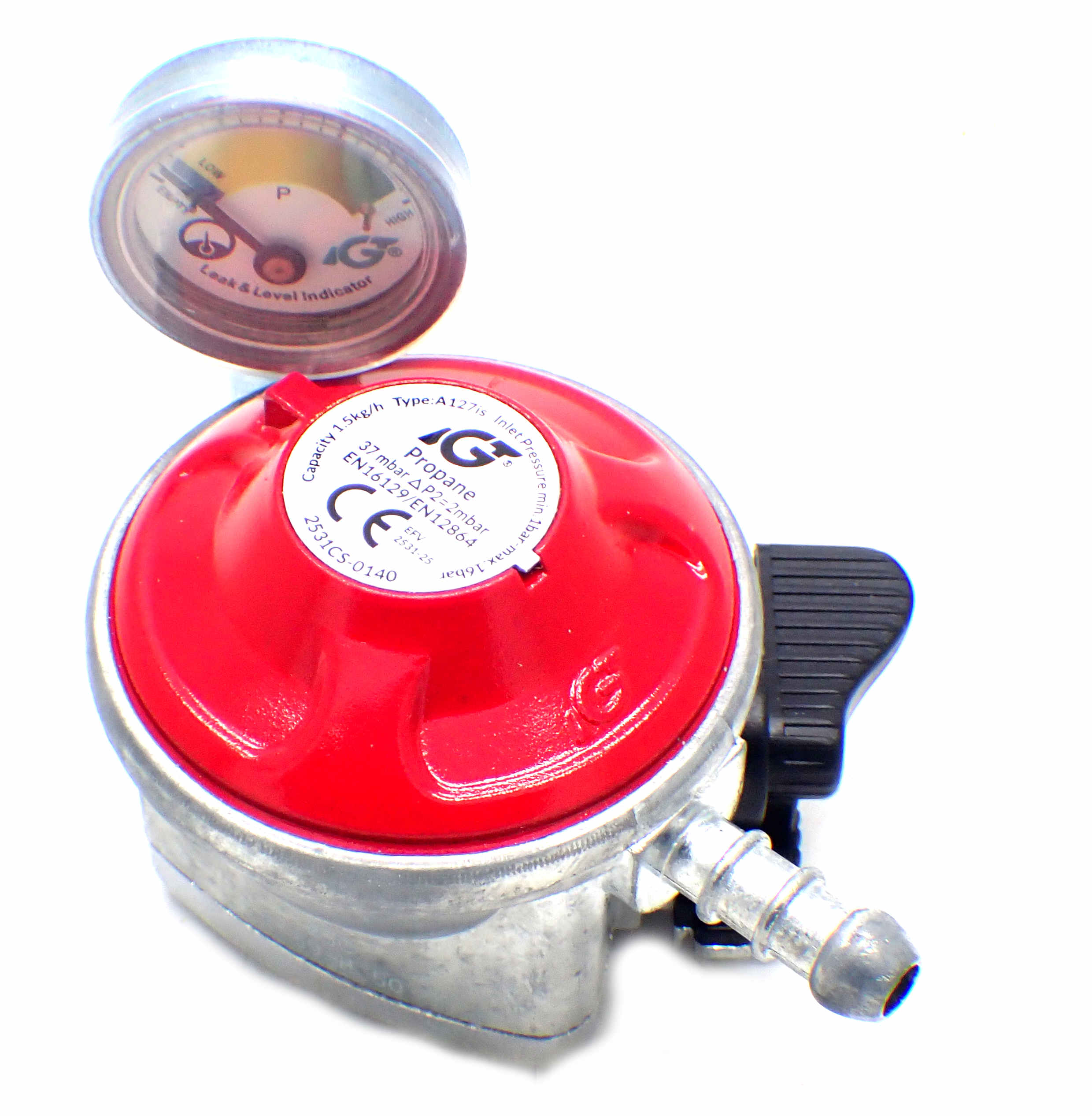 Igt Patio Gas Regulator With Pressure Gauge 27Mm Clip On 5 Year Warranty